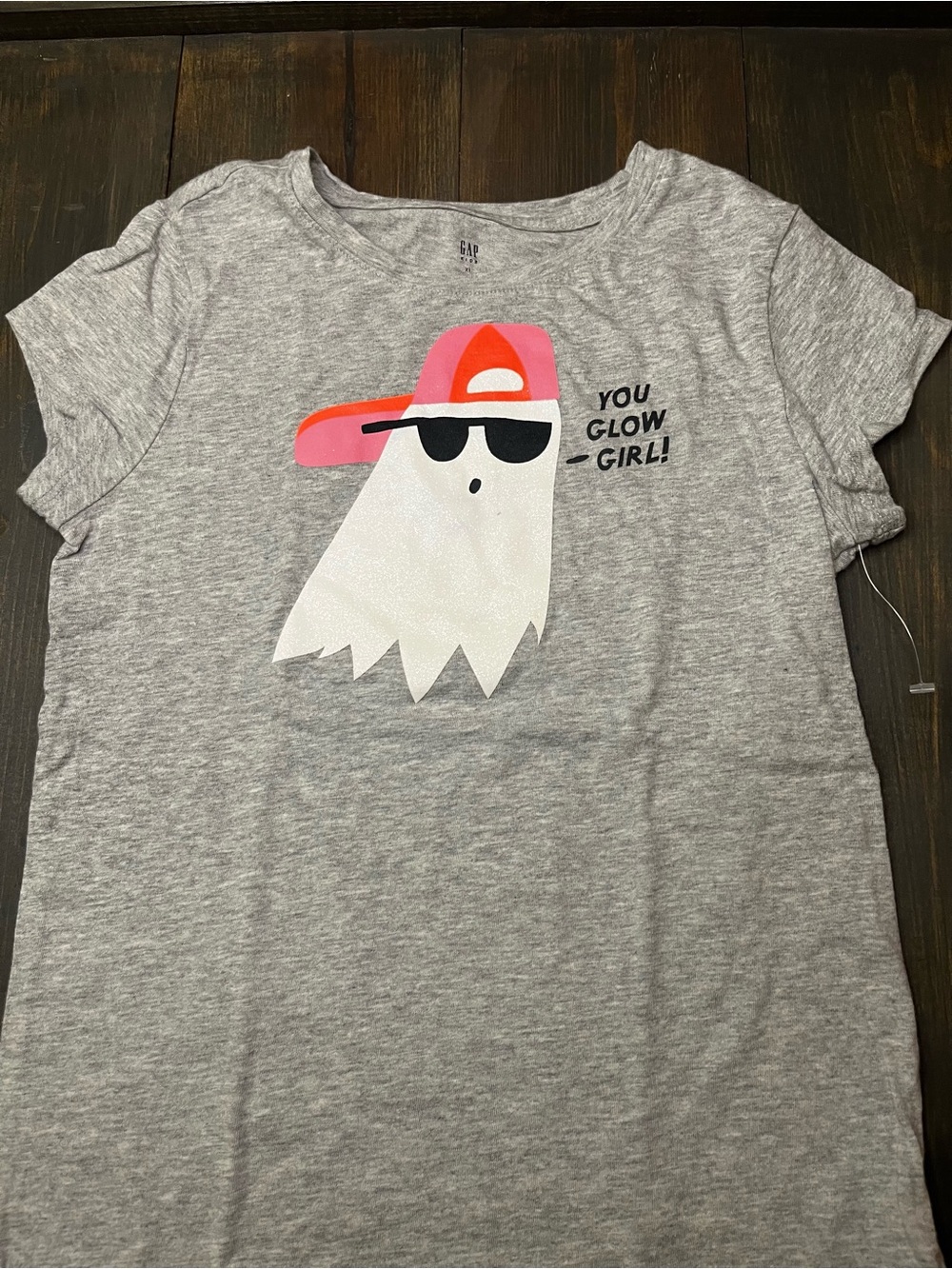 GAP kids Gray Tee with Colorful Ghost Graphic